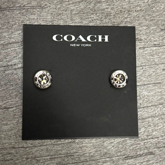 Coach Jewelry - Coach - NWT - Silver Open Circle Stone Stud Earrings & Titanium Post-Retails $68